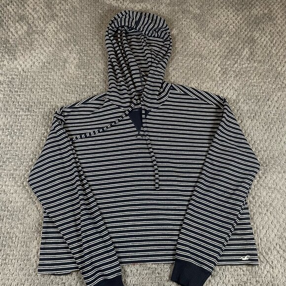 Hollister Women's Must Have Collection Striped Hoodie Cropped Size Small Preppy - Picture 2 of 10